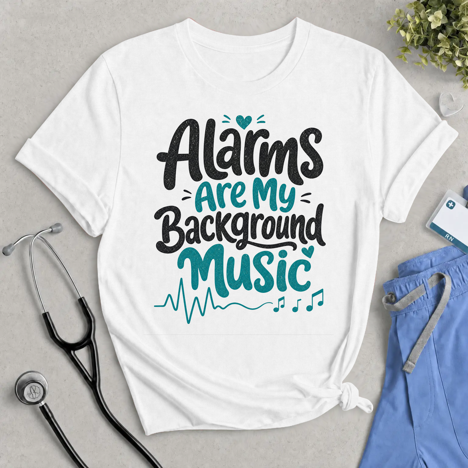 Alarms Are My Background Music T‑Shirt