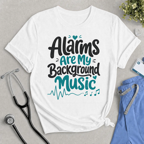 Alarms Are My Background Music T‑Shirt