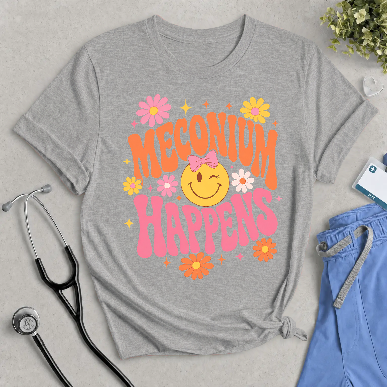 Meconium Happens T-Shirt — Cute Retro Baby Humor Tee