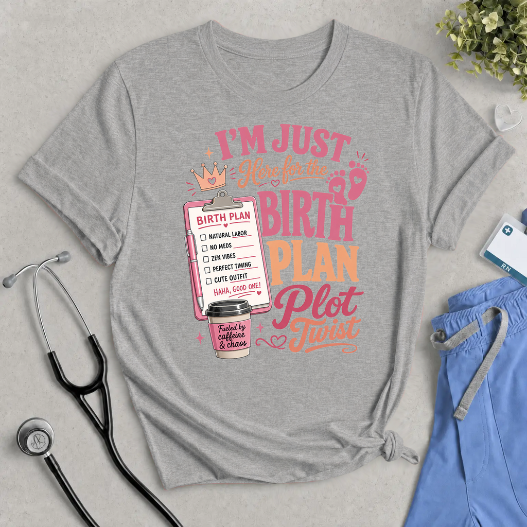 Birth Plan Plot Twist T-Shirt — Funny Pregnancy Announcement Tee