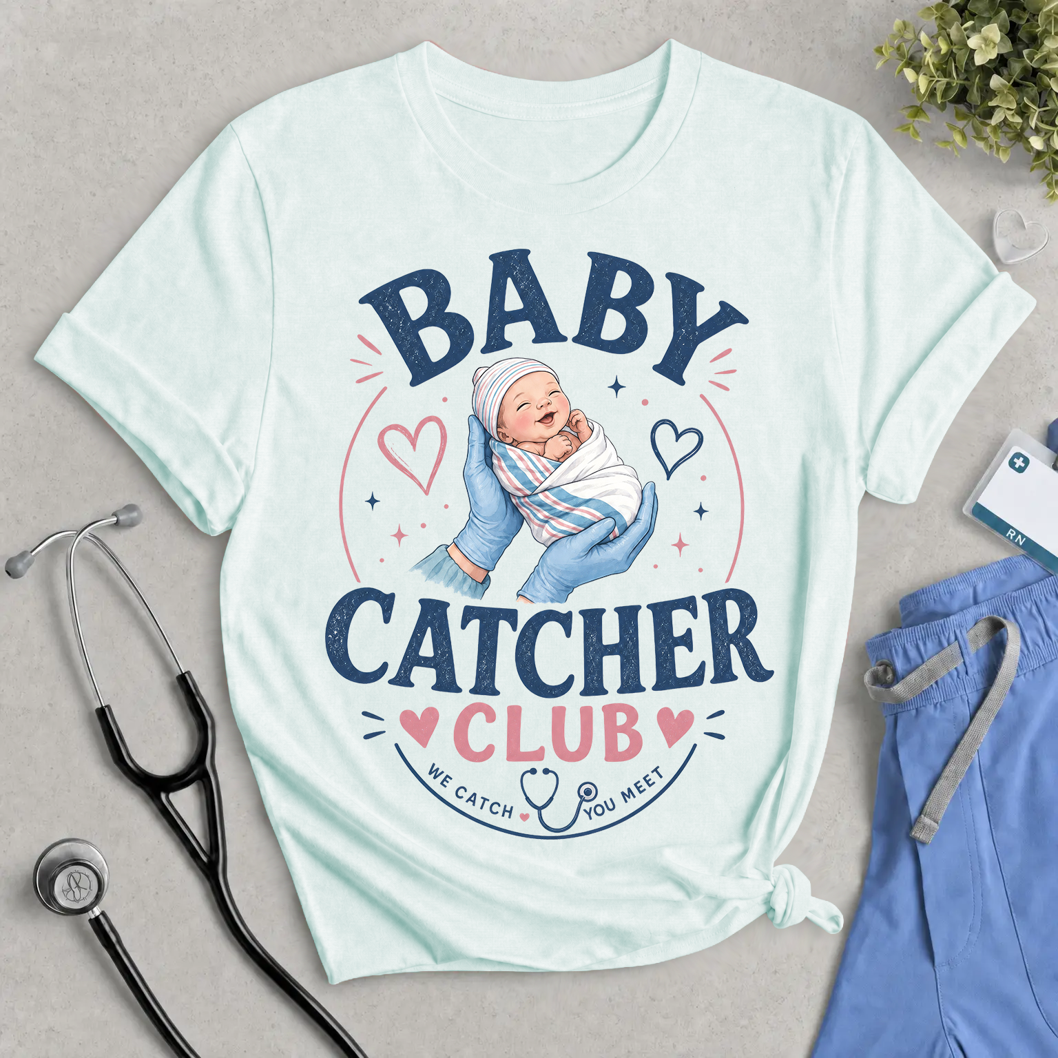 Baby Catcher Club T-Shirt – Midwife & Delivery Nurse Tee