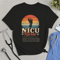 NICU Nurse T-Shirt – Vintage Footprint Retro Design for Neonatal Caregivers