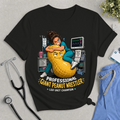 Giant Peanut Wrestler Tee — Funny Nurse & IV Cart Medical Humor Shirt
