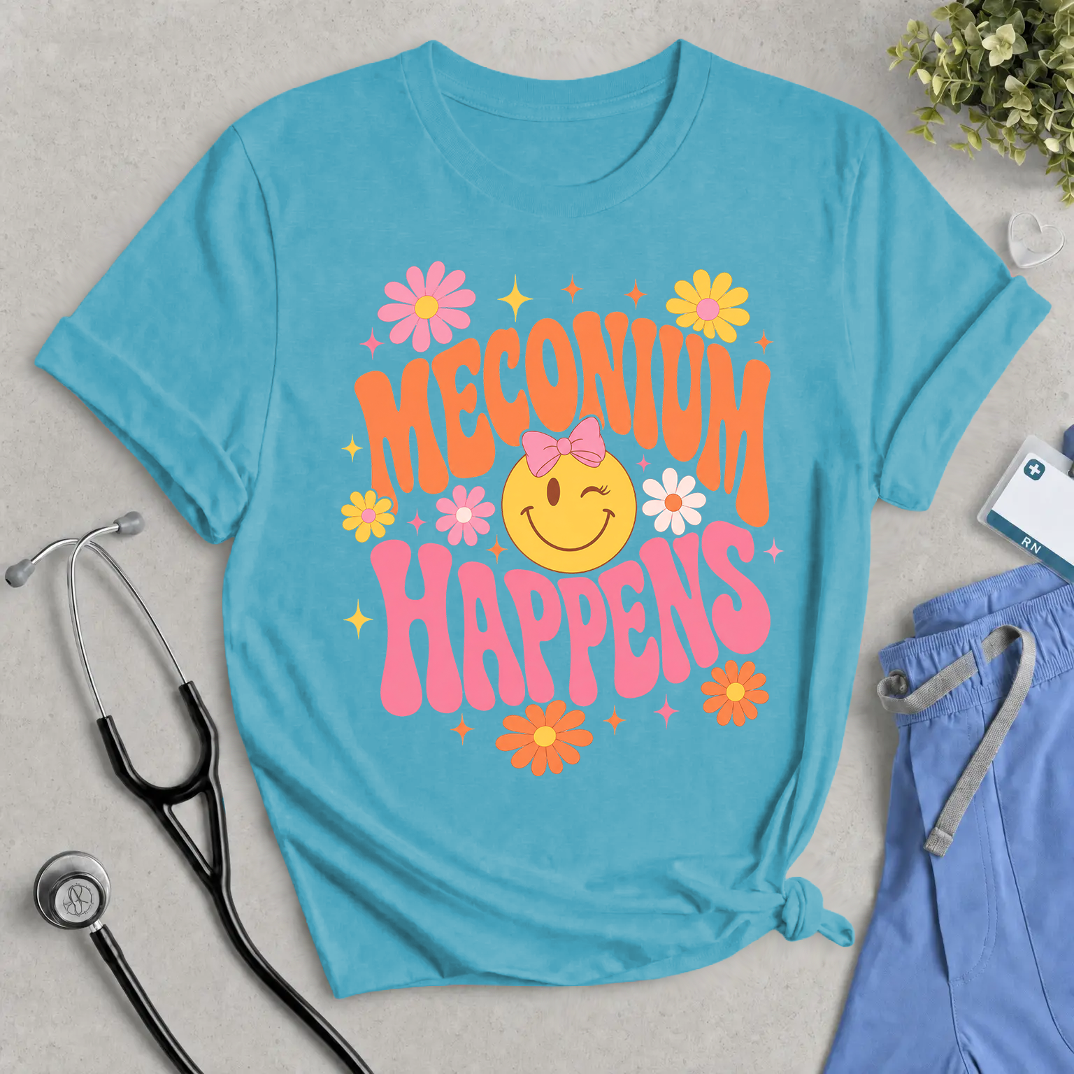Meconium Happens T-Shirt — Cute Retro Baby Humor Tee