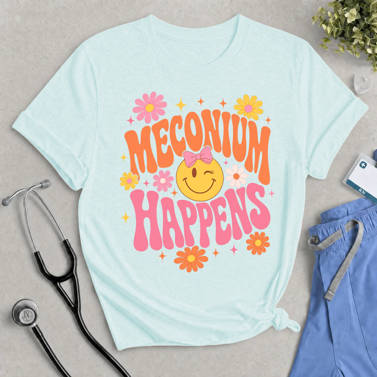 Meconium Happens T-Shirt — Cute Retro Baby Humor Tee