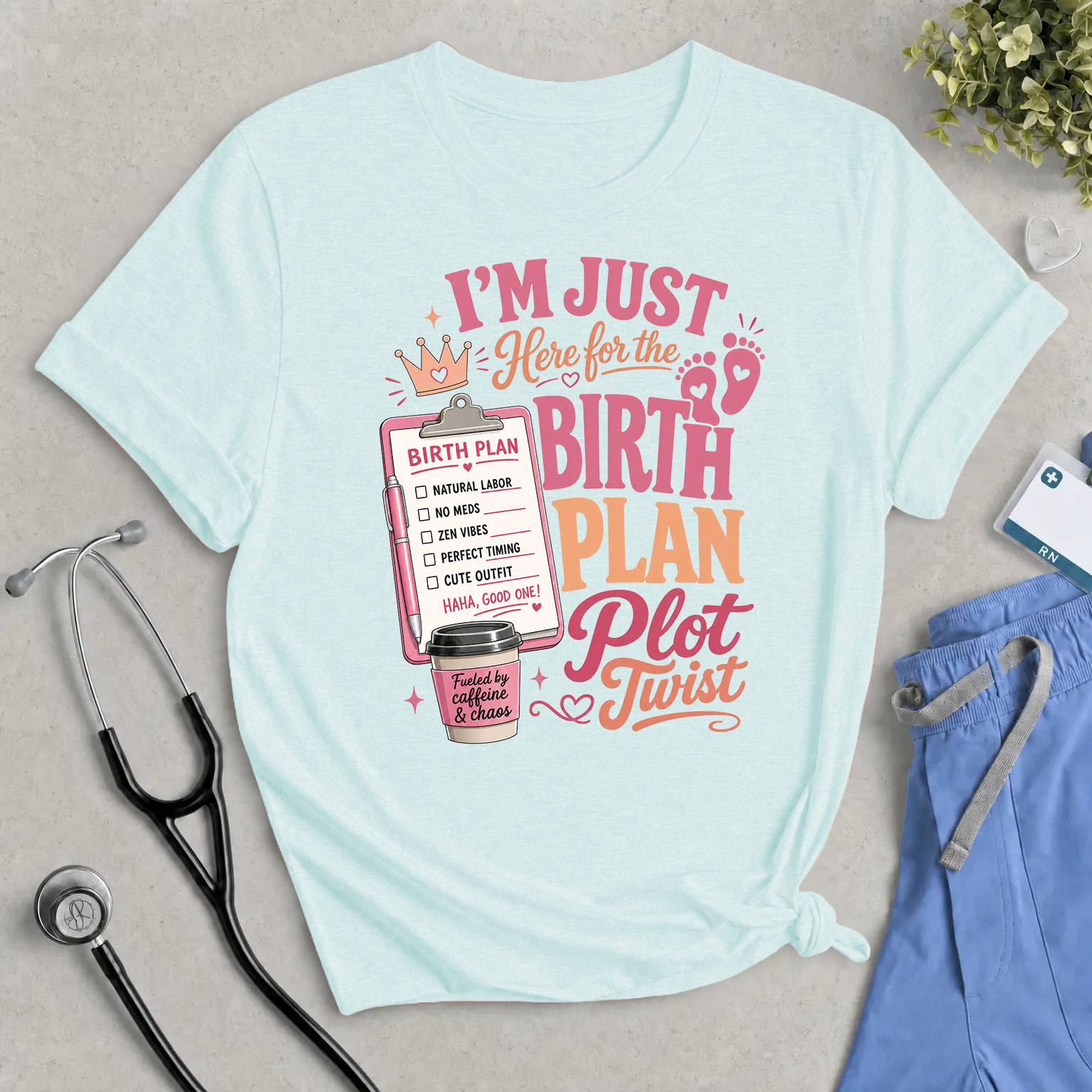Birth Plan Plot Twist T-Shirt — Funny Pregnancy Announcement Tee