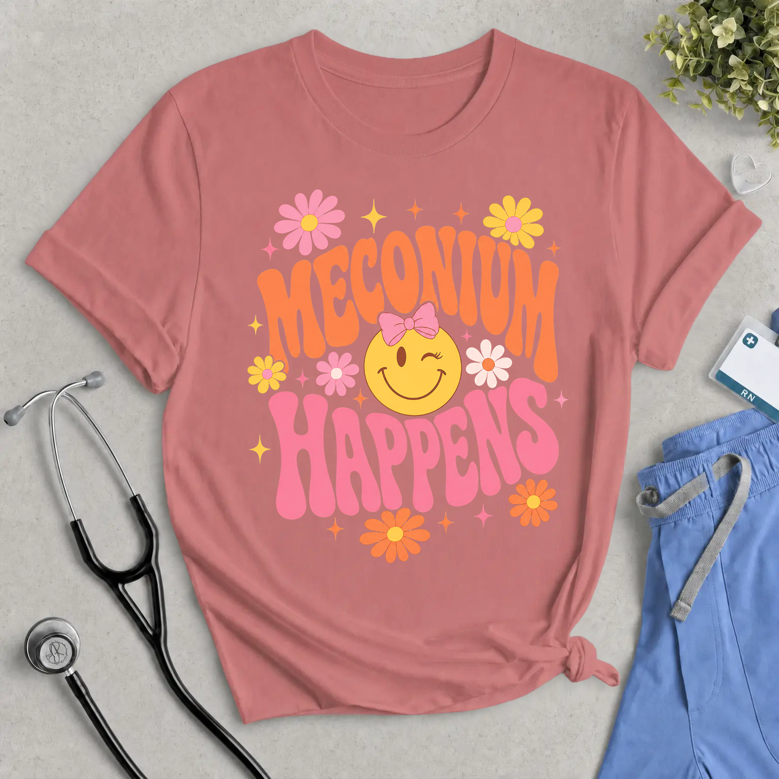 Meconium Happens T-Shirt — Cute Retro Baby Humor Tee