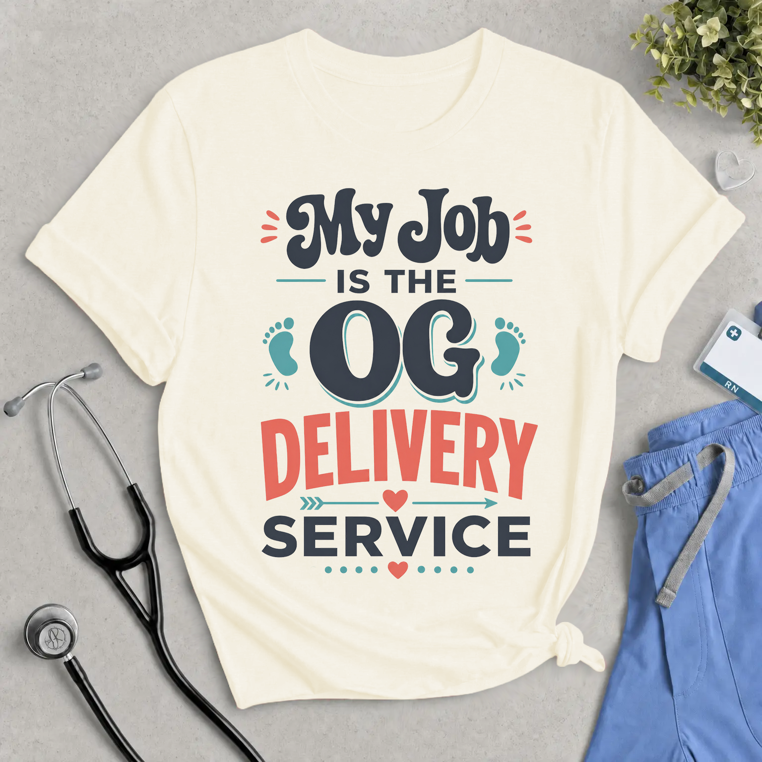 Retro L&D Nurse Shirt | OG Delivery Service Tee | Labor and Delivery Nurse Gift | Groovy OBGYN Nursing T-Shirt