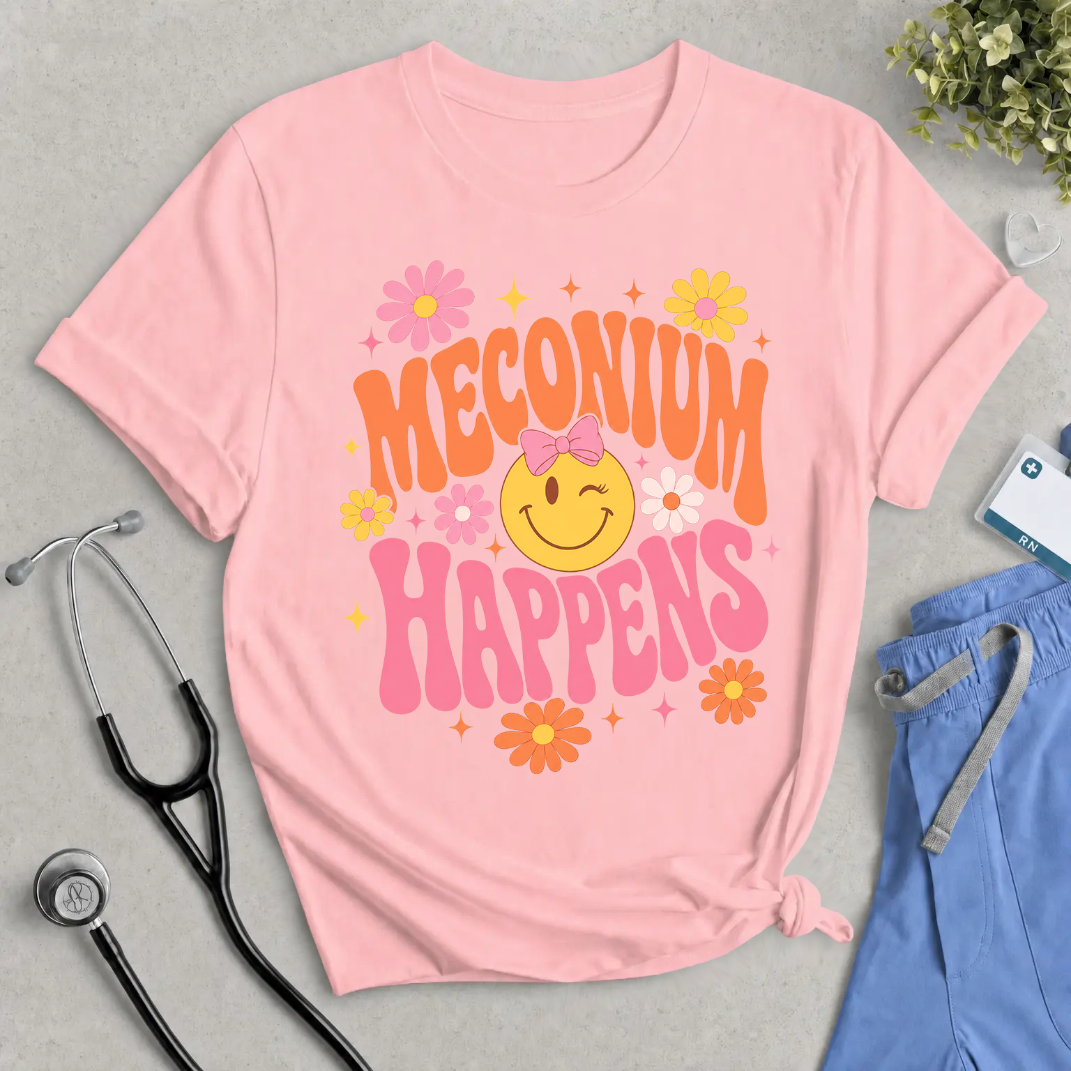 Meconium Happens T-Shirt — Cute Retro Baby Humor Tee
